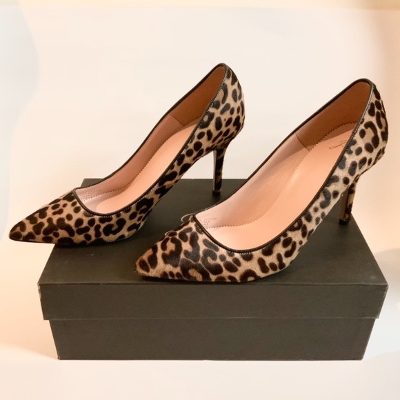 J.Crew 85 Mm Elsie Leopard Rich Mahogany Heel Pump - Picture 12 of 14